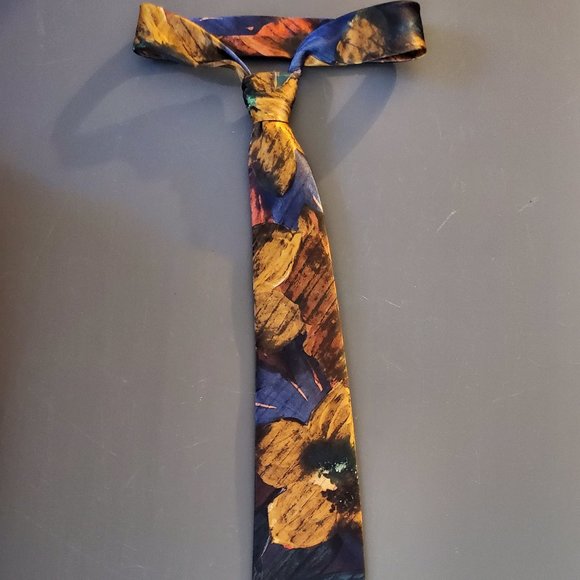 Vintage Wide Tie (Blues-Browns-Golds) - Picture 1 of 6